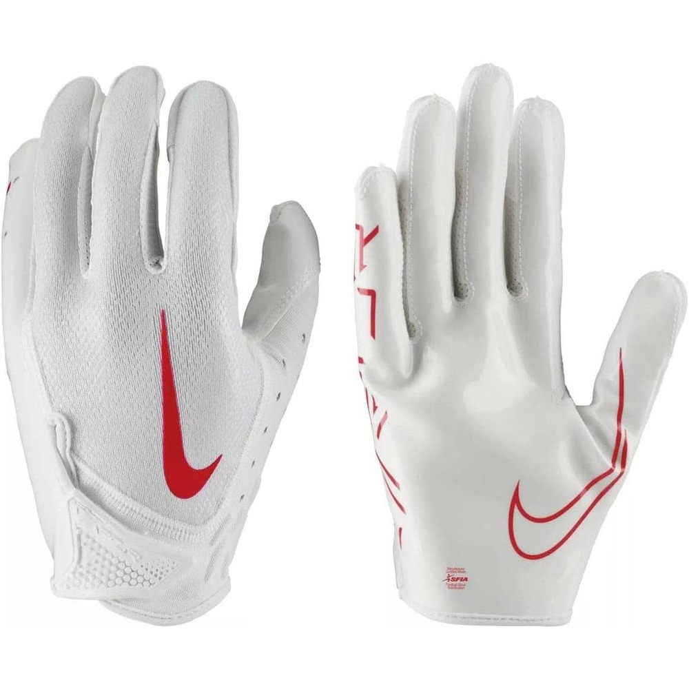 NWT Nike Vapor Jet 7.0 Football Gloves in White / University Red, Adult Small